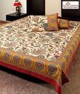 Aapno Rajasthan Leaf Print Double Bed Sheet Set