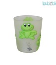 Plumeria  Frog Design White & Green Waste Basket
