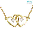 Bling Twin Heart Shape American Diamond Pendant