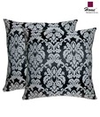 Home Set Of 2 Damask Jacquard Weave Cushion Covers