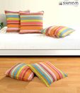 Swayam Multi-coloured Striped Cushion Cover Set - 5 Pcs