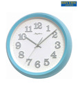 Rhythm Blue & White Round Wall Clock