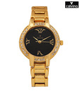 Calvino Elegant Gold-n-Black Watch
