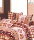 Valtellina Brown  Double Bed Sheet With Two Pillow Covers
