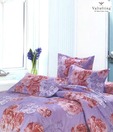 Valtellina Mauve Floral Print Double Bed Sheet With Two Pillow Covers