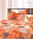 Valtellina Light Orange Double Bed Sheet With Two Pillow Covers