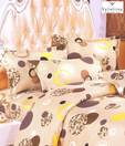 Valtellina Beige Double Bed Sheet With Two Pillow Covers