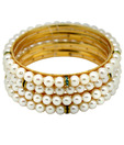 Kalai Stunning Beauty Gold Plated Pearl Bangles DSNBG15-24