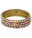 Kalai Mesmerising Gold Plated Pearl Bangles DSNBG20-24