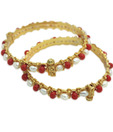 Kalai Angelic Gold Plated Pearl Bangles DSNBG6-24