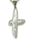 OPS. Beautiful Silver Alloy Pearl Pendant DSNP9-C