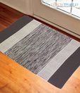 Dekor World Brown Striped Cotton Rug