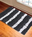 Dekor World Black & White Cotton Rug