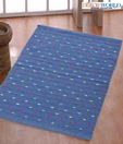 Dekor World Woven Dotted Blue Cotton Rug