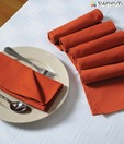 Swayam Solid Rust Dinner Napkin Set- Six Pcs