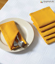 Swayam Solid Yellow Dinner Napkin Set- Six Pcs