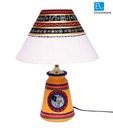 ExclusiveLane Yellow & White Hand Painted Lamp