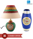 ExclusiveLane Matki Lamp & Dholak Vase Combo