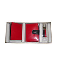 Essart 3-in-1 Card Holder + Wallet + Keyring Set (Red & Black Combination)