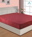 Zyne Velvet Fitted Red Double Bed Sheet