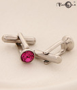 Favola Pink Crystal Cufflinks