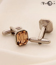 Favola Stunning Light Brown Crystal Cufflinks