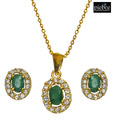 Piebee Emerald Pendant Set With Earrings