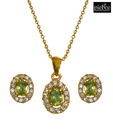 Piebee Peridot Pendant Set With Earrings