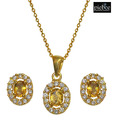Piebee Citrine Pendant Set With Earrings