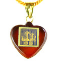Dijyo Laxmi & Vishnu Sahasranam Heart Red Onyx Pendant