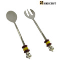 Hindicraft Stainless Steel Flatware Set With Crystal Beads