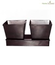 Home Orchard Classic Black Planter Set With Tray