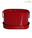 Home Orchard Red Butterfly Embossed Planter With Tray