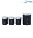 Home & You Matte Black Canister Set - 4 Pcs