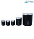 Home & You Classy Black Canister Set - 5 Pcs
