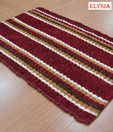 Elysia Striped Maroon Door Mat