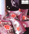 Valtellina White & Red Double Bed Sheet With Two Pillow Covers