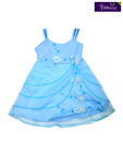 Isabelle Alluring Blue Flower Applique Taffeta For Kids