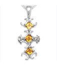 Johareez Citrine & Diamond Sterling Silver Pendant