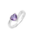 Johareez Genuine Heart Amethyst Ring