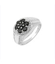 Johareez Cubic Zircon Black Ring For Men