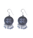 Indian Silver Antique Black Drop Earrings