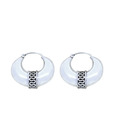 Indian Silver Tribal Crescent Earrings