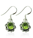 Sizzling Silver Classy Peridot Studded Silver Earrings