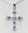 Aiva Glass Bead Sterling Silver Crucifix Pendant