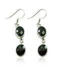 Sizzling Silver Finely Faceted Garnet Silver Earrings