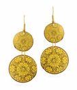 Classic Yellow & Golden Circular Earrings