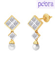 Peora 18 Karat Gold-plated Pearl Drop Dangling Earrings