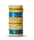 Aadya Set Of Blue & Golden Lac Bangles