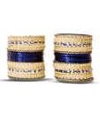 Aadya Exclusive Set Of Blue & Golden Lac Bangles